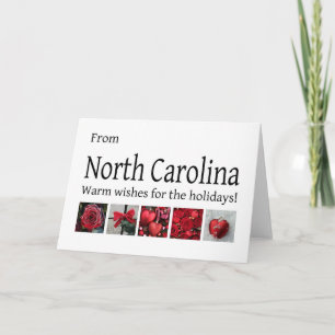 Carte de Noël de Caroline du Nord avec ornements