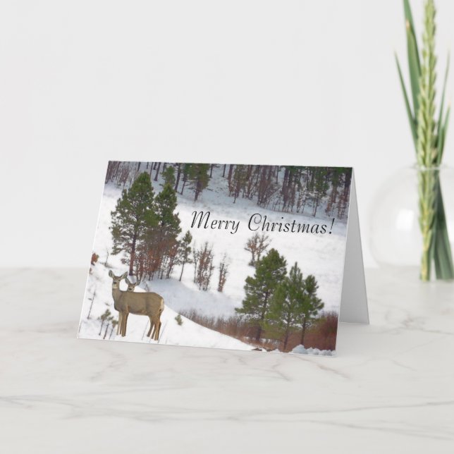 Carte de Noël de cerfs communs (Devant)