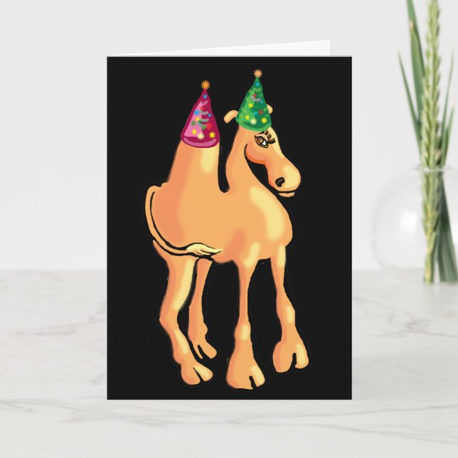Carte de Noël de chameau ou invitation (Devant)