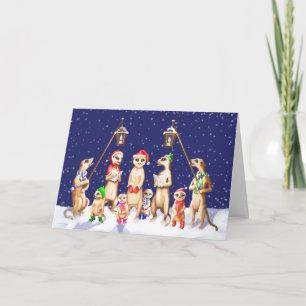 Carte de Noël de chanteurs de Carol de famille de