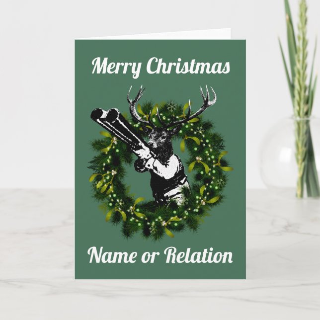 Carte de Noël de chasse personnalisable (Devant)