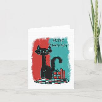 Carte de Noël de chat atomique
