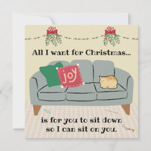 Carte de Noël de chat, chat de pain orange coupé