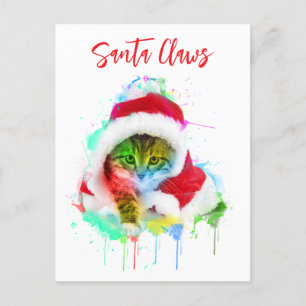 Carte de Noël de chat drôle