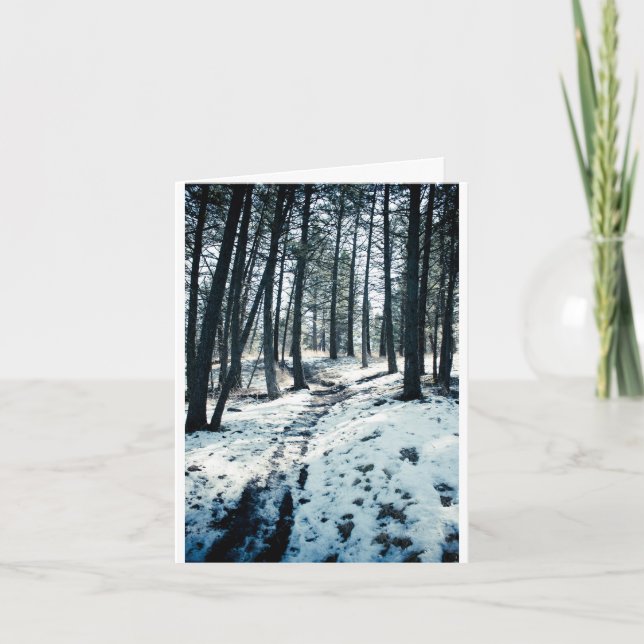 Carte de Noël de chemin d'hiver (Devant)