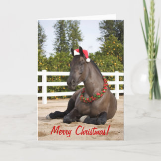 Carte de Noël de cheval