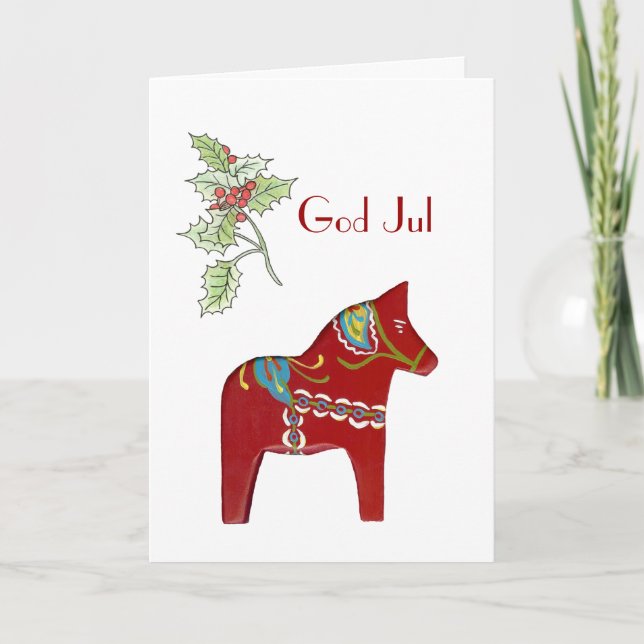 Carte de Noël de cheval de Dala (Devant)