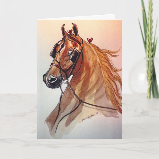 Carte de Noël de cheval de Saddlebred (Devant)