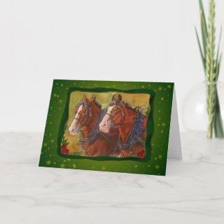 Carte de Noël de cheval de trait Clydesdale