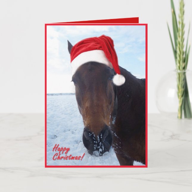 Carte de Noël de cheval - masquez à l'intérieur (Devant)
