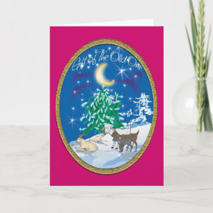 Carte de Noël de chèvre