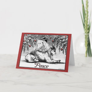 Carte de Noël de chèvre pygmée Paix