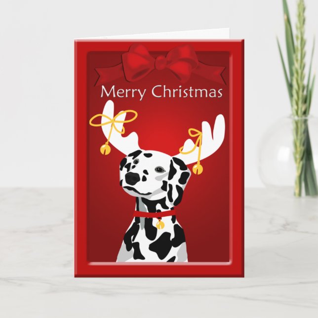 Carte de Noël de chien dalmate (Devant)