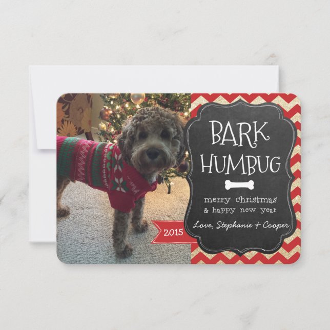 Carte de Noël de chien de Humbug Bark (Devant)