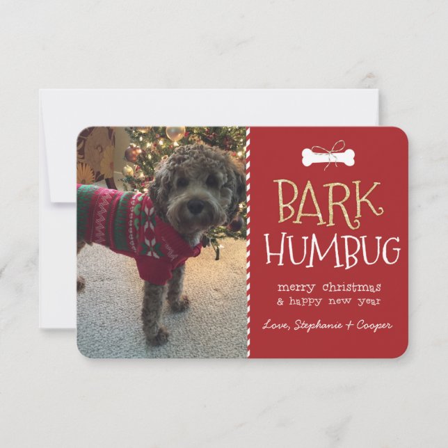 Carte de Noël de chien de Humbug Bark (Devant)