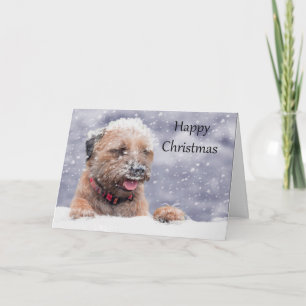 Carte de Noël de chien de Terrier frontalier