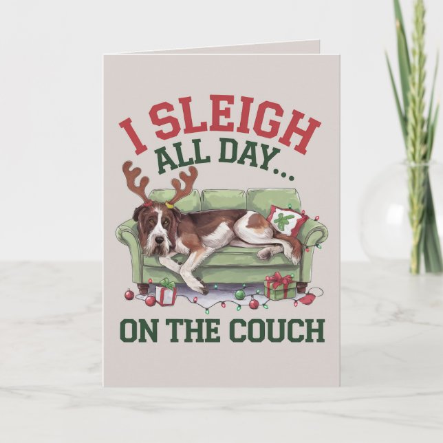 Carte de Noël de chien drôle Irlandais Wolfhound (Devant)
