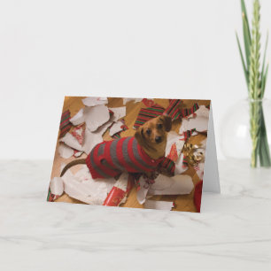 Carte de Noël de chien malad