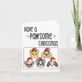 Carte de Noël de chien pawsome