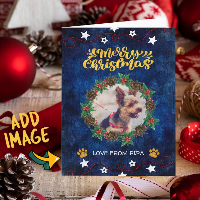 Carte de Noël de chien pour Amoureux des chiens av (Créateur téléchargé)