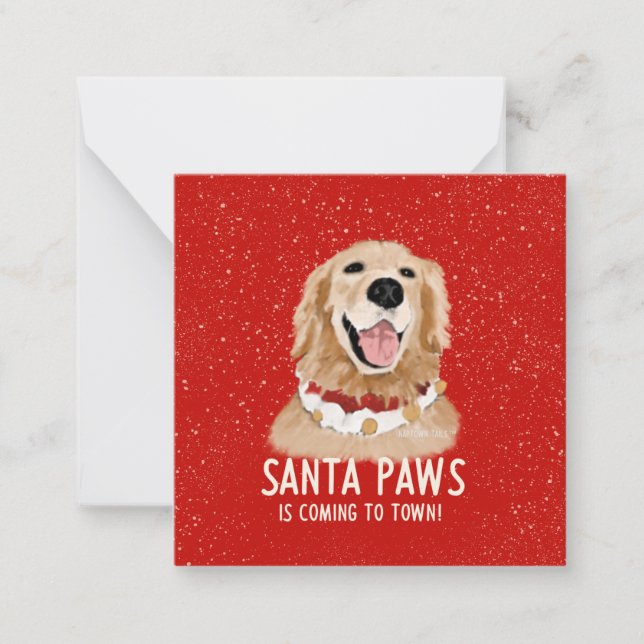 Carte de Noël de chien Retriever doré Santa Paws (Devant)