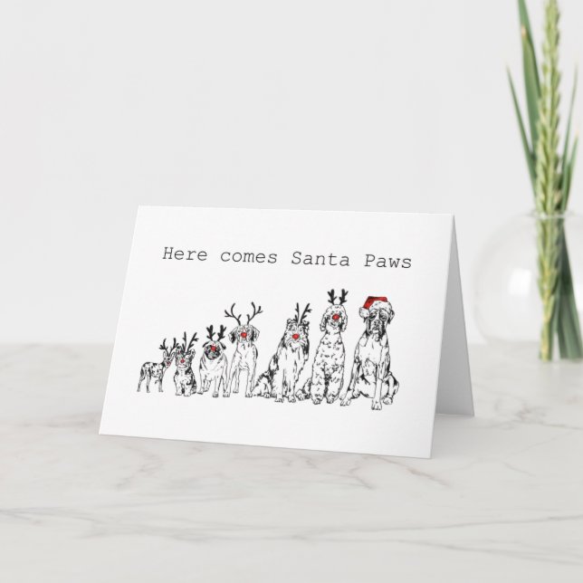Carte de Noël de chien - vide à l'intérieur (Devant)