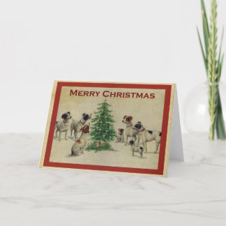 Carte de Noël de chien vintage