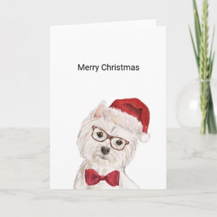 Carte de Noël de chien Westie