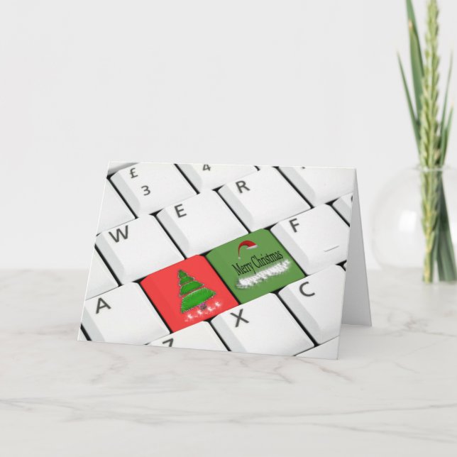 Carte de Noël de clavier d'ordinateur (Devant)