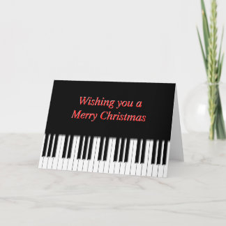 Carte de Noël de clés de clavier de piano