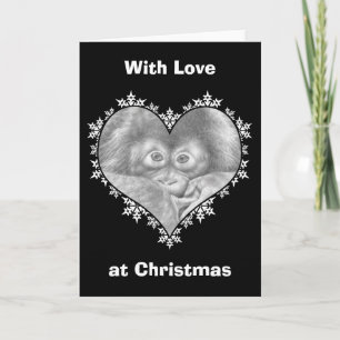 Carte de Noël de coeur de flocon de neige