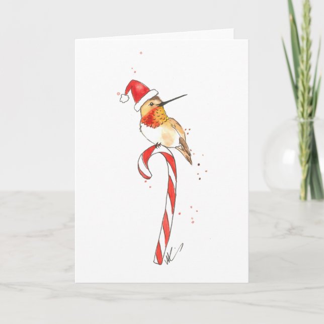 Carte de Noël de colibri (Devant)