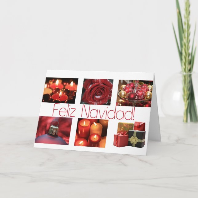 Carte de noël de collage d'hiver espagnol (Devant)