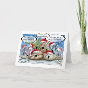 Carte de Noël de corail de chanteurs
