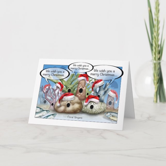 Carte de Noël de corail de chanteurs (Devant)