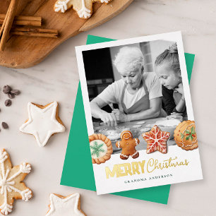 Carte de Noël de cuisson de biscuits de Noël verte