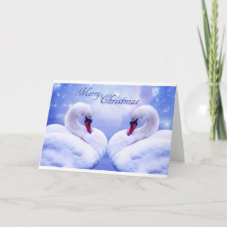 Carte de Noël de cygnes