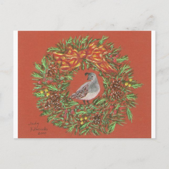 carte de Noël de désert de cailles (Devant)