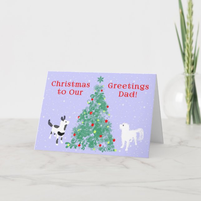 Carte de Noël de deux chiens de compagnie (Devant)