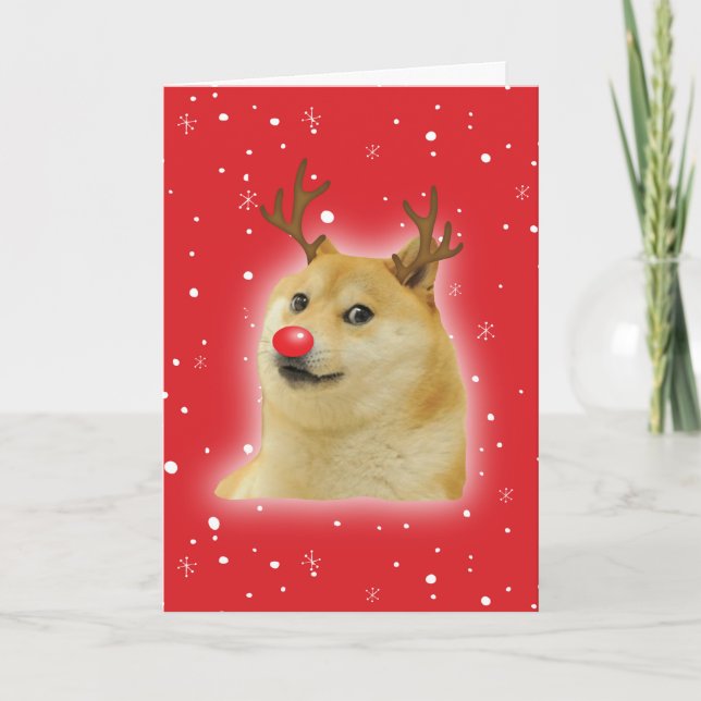 Carte de Noël de Dogue Drôlement Chouette sur fond (Devant)
