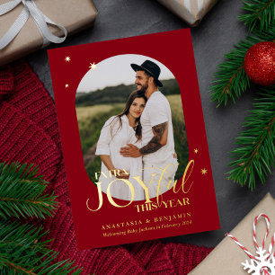 Carte de Noël de Faire-part de grossesse extra-Joy