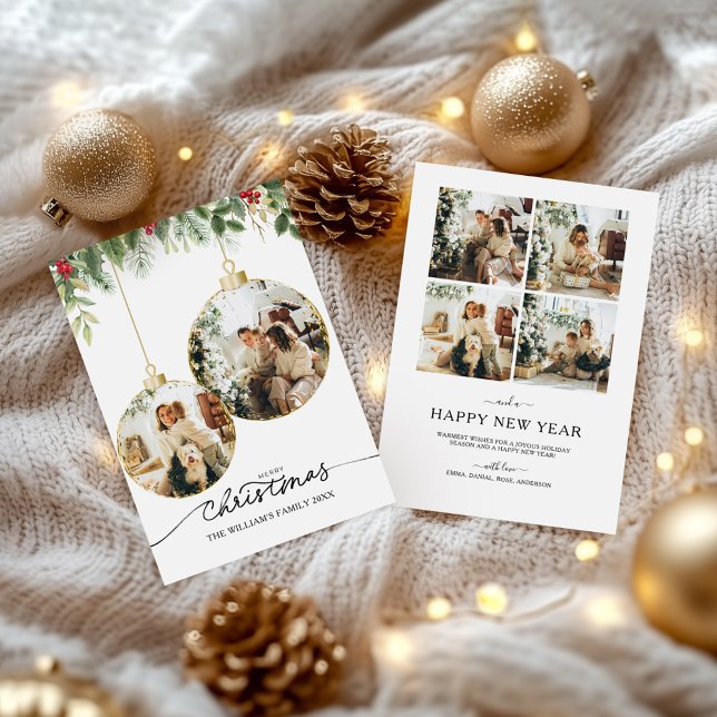 Carte de Noël de famille, Carte de vacances photo, (Family Photo Christmas Card, Photo holiday card,)