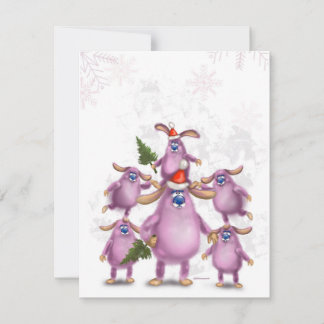 Carte de Noël de famille de lapin