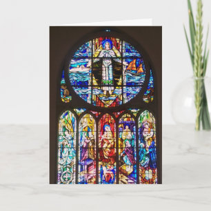 Carte de Noël de fenêtre en verre teinté