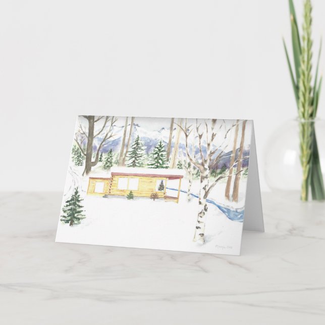 Carte de Noël de ferme de l'Alaska (Devant)