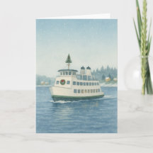 Carte de Noël de ferry de jour