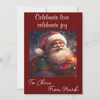 Carte de Noël de fête de l'amour personnalisée