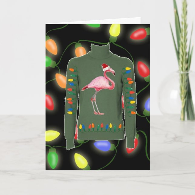 Carte de Noël de Flamant rose (Devant)