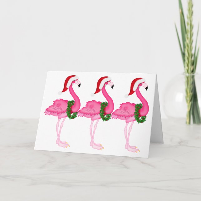 Carte de Noël de Flamant rose - SRF (Devant)