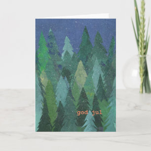 Carte de Noël de forêt de Milou : Suédois